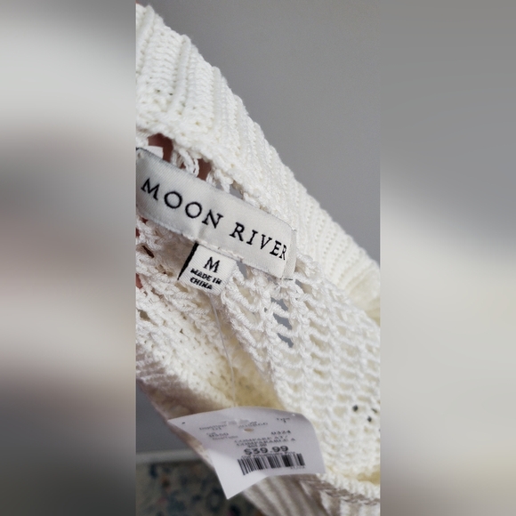 moon river White Sleeveless Knit Top, womens Medium. NWT - Picture 4 of 8